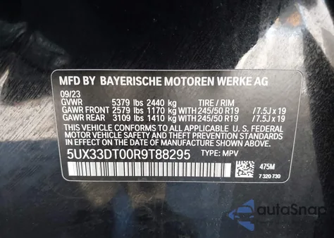 2024 BMW X4 xDrive30I from USA, damaged, VIN 5UX33DT00R9T88295
